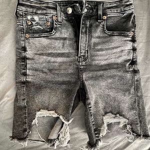 Charcoal denim shorts